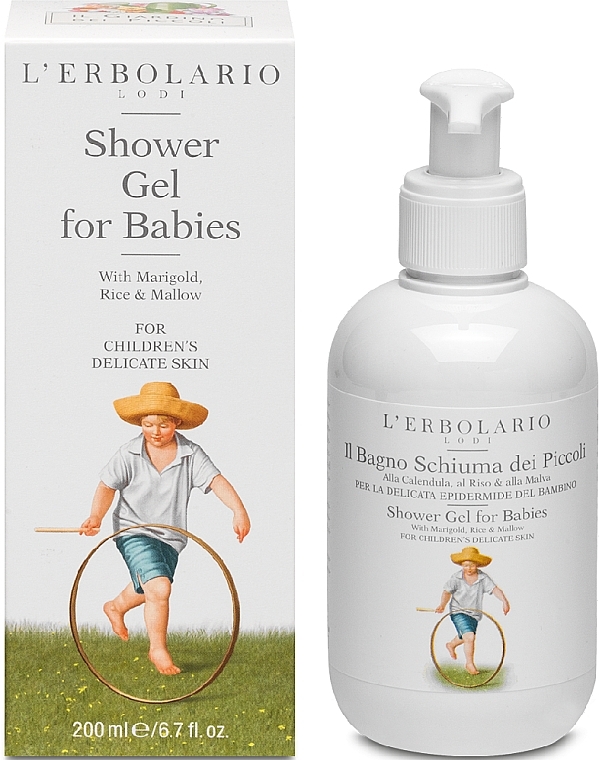 Kinder-Duschgel mit Ringelblume, Reis und Malve - L'Erbolario The Baby Garden Shower Gel for Babies — Bild N1