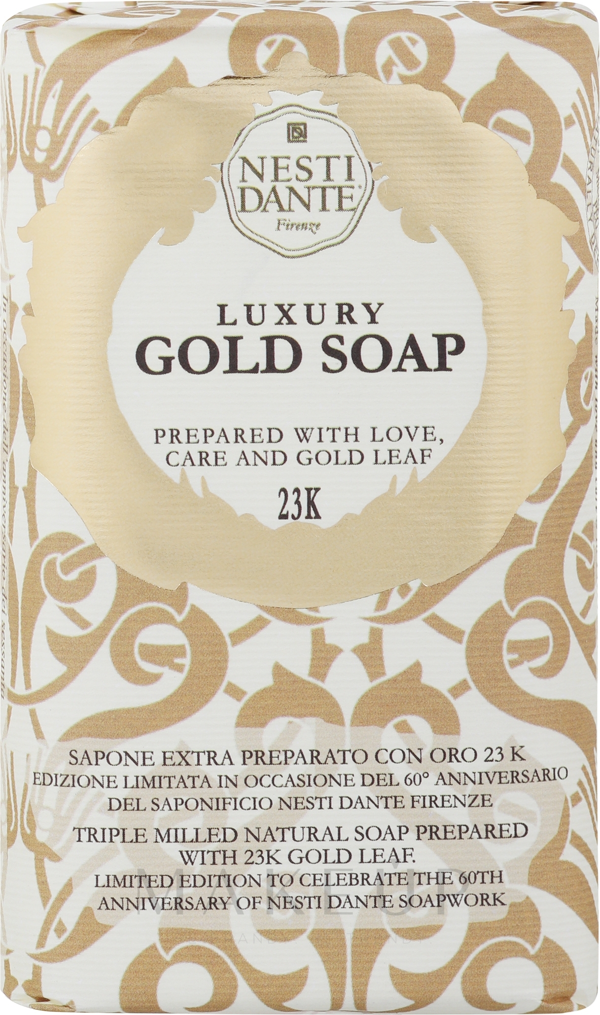 Luxuriöse Naturseife Gold - Nesti Dante Vegetable Luxury Gold Soap 23K Limited Edition — Bild 250 g