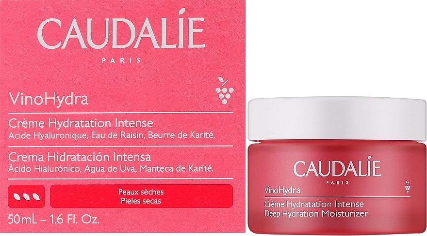 Intensiv feuchtigkeitsspendende Gesichtscreme - Caudalie VinoHydra Deep Hydration Moisturizer — Bild N2