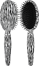 Düfte, Parfümerie und Kosmetik Massage-Haarbürste oval Zebra 10 Reihen - Titania