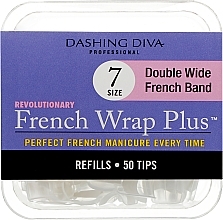 Nageltips French Wrap - Dashing Diva French Wrap Plus Double Wide White 50 Tips Size 7 — Bild N1