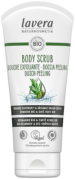 Körperpeeling Grapefruit - Lavera Body Scrub Smooth Skin Organic Rosemary & Organic Green Coffee — Bild N1