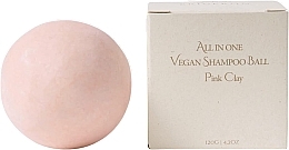 Festes Shampoo Rosa Ton in Kartonverpackung - Erigeron All in One Vegan Shampoo Ball Pink Clay  — Bild N1
