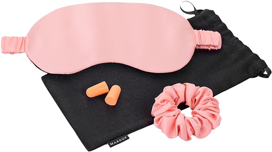 Schlafset Pfirsich in einer Geschenkbox - MAKEUP Gift Set Pink Sleep Mask, Scrunchie, Ear Plugs — Bild N1