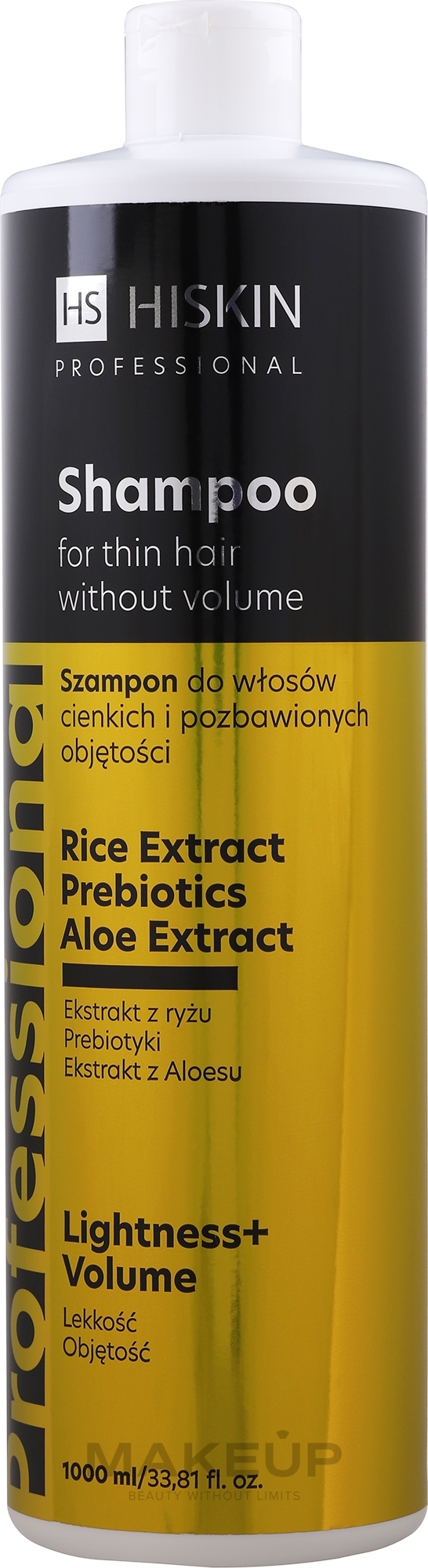 Volumengebendes Shampoo für dünnes Haar mit Aloe Vera-Extrakt und Limette - HiSkin Professional Shampoo — Bild 1000 ml