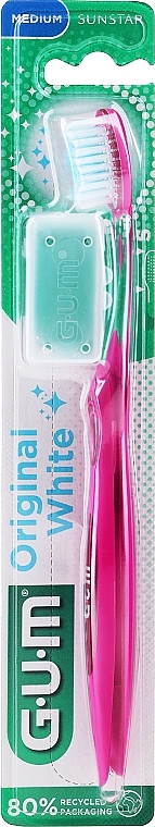 Zahnbürste mittel Fuchsie - G.U.M OriginalWhite Toothbrush Medium — Bild N1