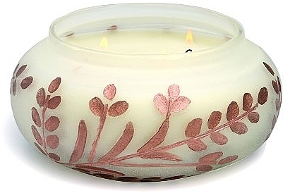 Duftkerze im Glas - Paddywax Cypress & Fir Frosted White Glass Metallic Etching Candle — Bild N2