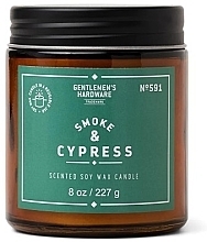 Duftkerze im Glas - Gentleme's Hardware Scented Soy Wax Glass Candle 591 Smoke & Cypress — Bild N1