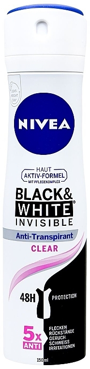 Deospray Antitranspirant - NIVEA Black & White Invisible Clear — Bild N1