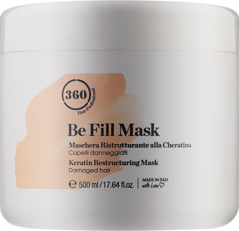 Nährende Maske für trockenes und geschädigtes Haar mit Keratin - 360 Be Fill Damaged Hair Restructuring Mask — Bild N1