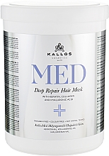 Düfte, Parfümerie und Kosmetik Regenerierende Haarmaske mit Keratin, Kollagen und Hyaluronsäure für trockenes und strapaziertes Haar - Kallos Cosmetics MED Deep Repair Hair Mask