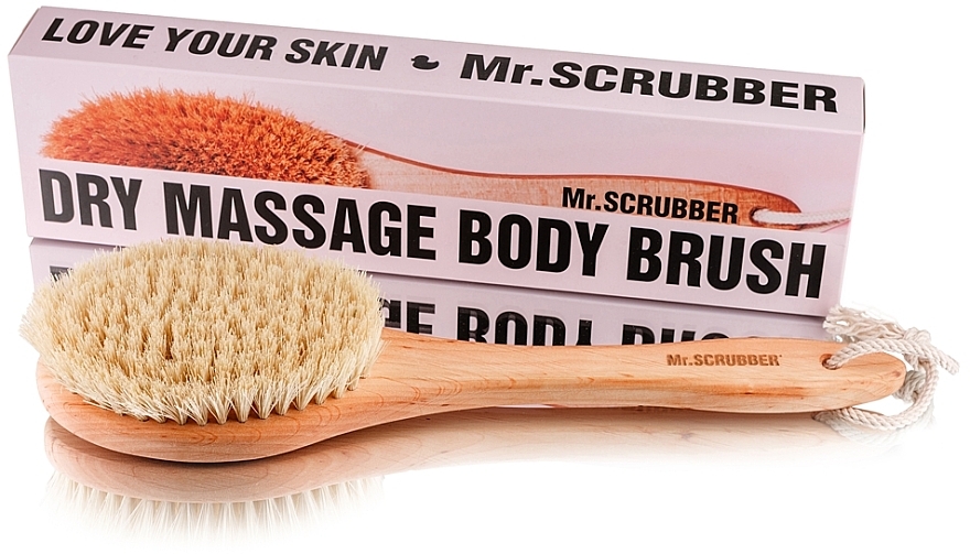 Trockenmassagebürste mit Griff - Mr.Scrubber — Bild N1