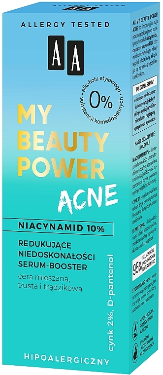 Entzündungshemmender Serum-Booster für das Gesicht mit Niacinamid 10%, Zink und AHA-Säuren - AA My Beauty Power Acne — Bild N6