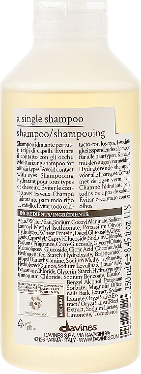 Shampoo mit 95% natürlichen Inhaltsstoffen - Davines A Single Shampoo — Bild N2