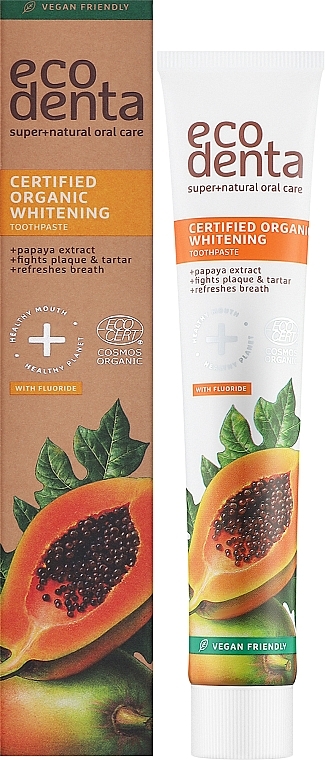 Aufhellende Bio Zahnpasta mit Papayaextrakt - Ecodenta Papaya Whitening Toothpaste — Bild N2