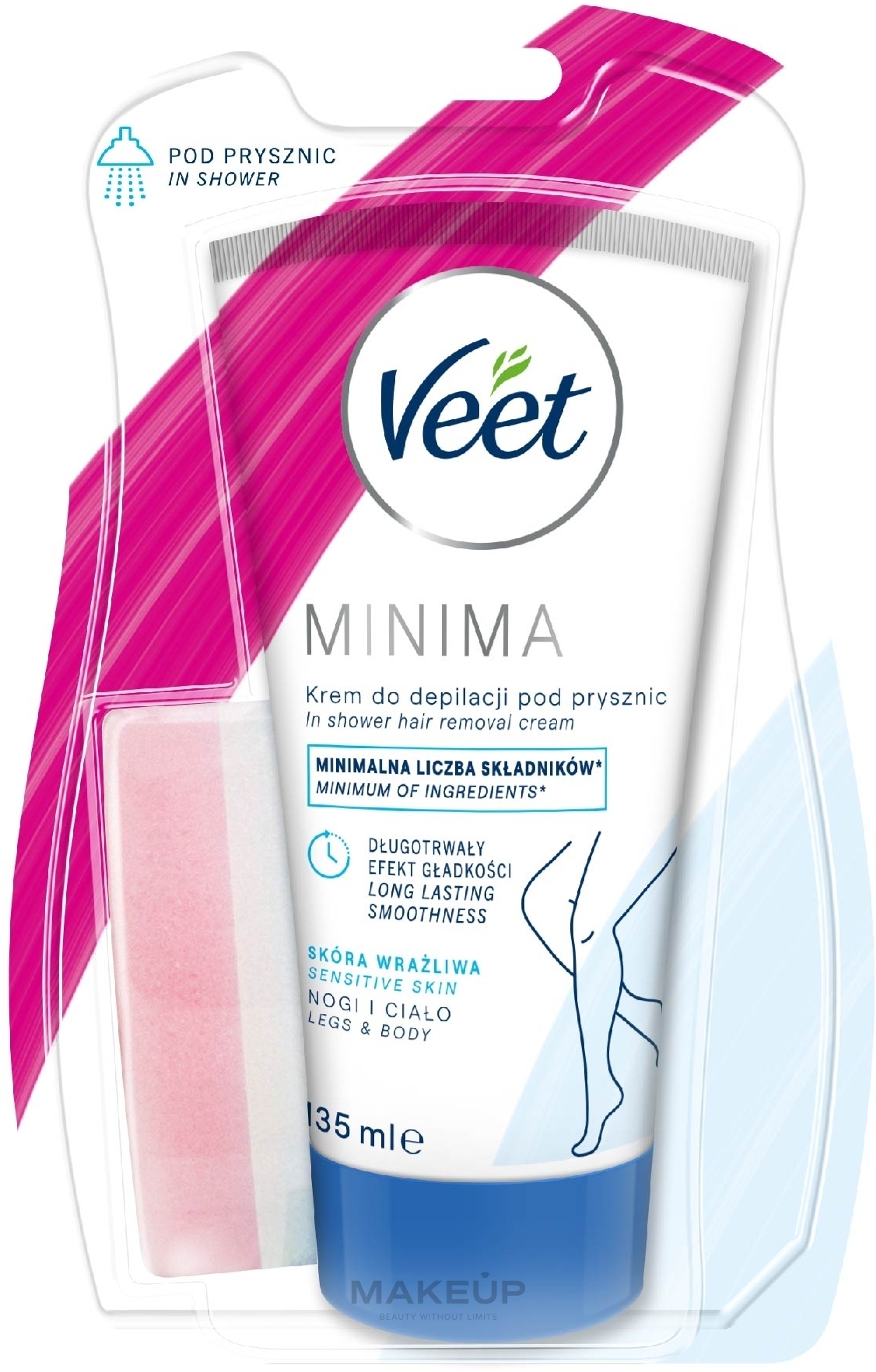 Enthaarungs Duschgel mit Aloe und Vitamin E für empfindliche Haut - Veet — Bild 135 ml