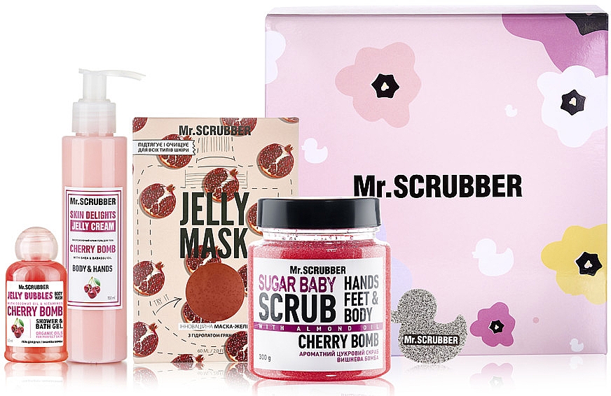 Set - Mr.Scrubber Cherry Care (b/scr/300g + b/cr/150ml + f/mask/60ml + sh/gel/50ml) — Bild N1