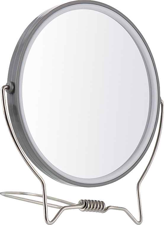 Doppelseitiger Kosmetikspiegel 13 cm grau - Titania — Bild N1