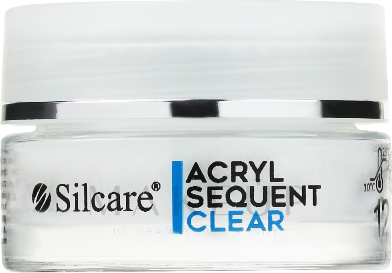 Acrylpulver zur Nagelverlängerung 12 g - Silcare Sequent Lux Acryl — Bild Clear