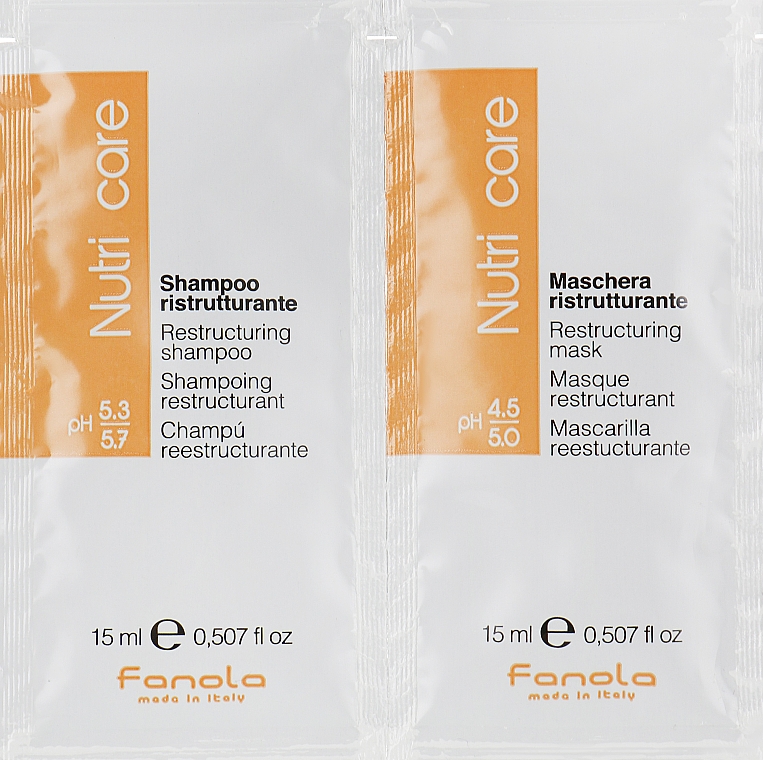 Set für trockenes Haar - Fanola Nutry Care Restructuring (Shampoo 15ml + Haarmaske 15ml) — Bild N1