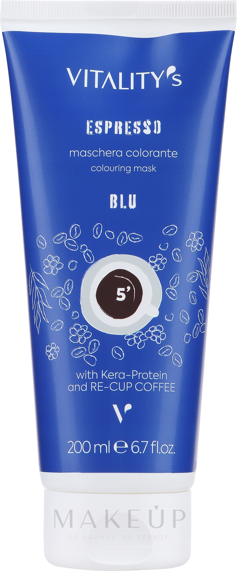 Tonisierende Maske für gefärbtes Haar ohne Ammoniak - Vitality`s Espresso Colouring Mask — Bild Blue
