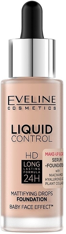 Foundation mit Niacinamid - Eveline Cosmetics Liquid Control HD — Bild N1
