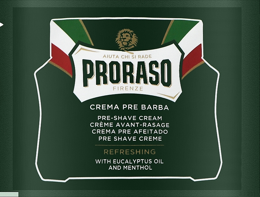 GESCHENK! Pre-Shave-Creme mit Eukalyptusextrakt und Menthol - Proraso Green Line Pre-Shaving Refreshing and Toning Cream (Probe)  — Bild N1