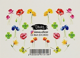 Düfte, Parfümerie und Kosmetik Dekorative Nagelsticker 3D Di864 - Divia Colour nail stickers "3D", Di864