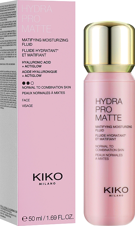 Mattierendes und feuchtigkeitsspendendes Gesichtsfluid mit Hyaluronsäure - Kiko Milano Hydra Pro Matte Moisturising Fluid — Bild N2