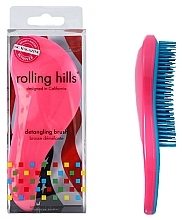Entwirrbürste blau-rosa - Rolling Hills Detangling Brush Travel Size Dark Pink — Bild N1