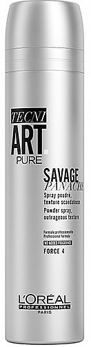 Stark fixierender Puderspray für übergroßes Volumen ohne Duftstoffe - L'Oreal Professionnel Tecni.Art Savage Panache Pure (no added fragrance)