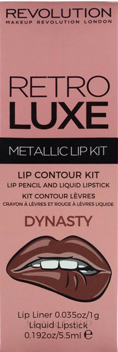 Makeup Revolution Retro Luxe Kits Metallic (Lippenstift 5.5ml + Lippenkonturenstift 1g) - Make-up Set  — Bild Dynasty