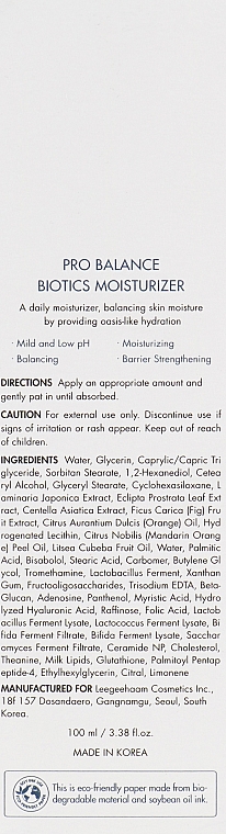 Feuchtigkeitsspendende Gesichtscreme mit Probiotika - Dr.Ceuracle Pro Balance Biotics Moisturizer — Bild N3