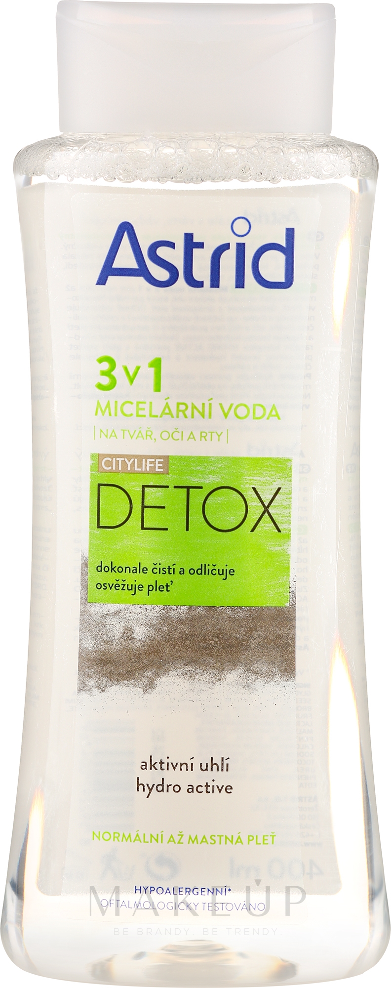 3in1 Mizellenwasser mit Aktivkohle - Astrid CityLife Detox 3v1 — Bild 400 ml