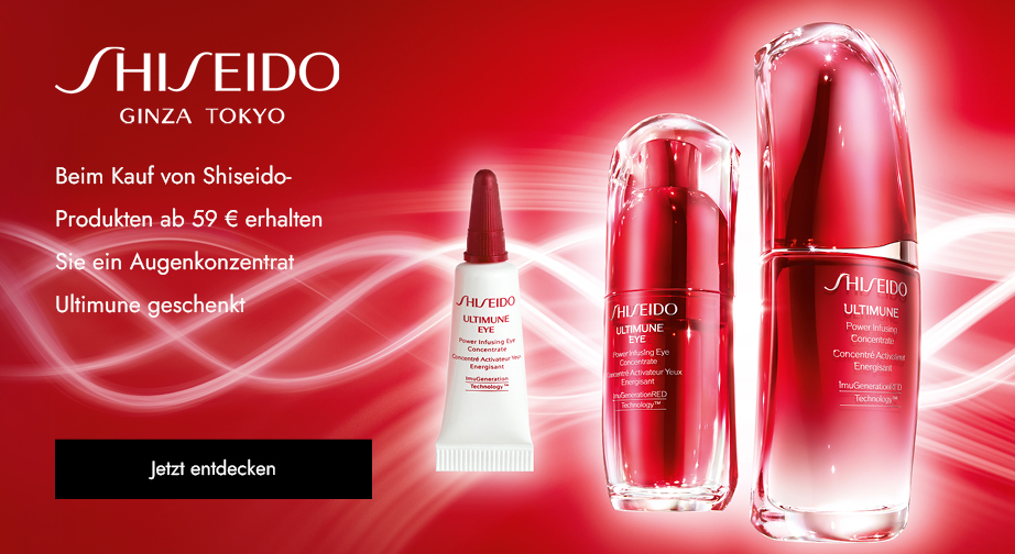 Beim Kauf von Shiseido-Produkten ab 59 € erhalten Sie ein Augenkonzentrat Ultimune geschenkt