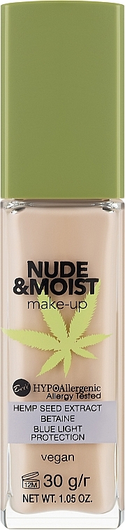 Grundierung mit Hanfsamenextrakt - Bell HypoAllergenic Nude & Moist Make-up