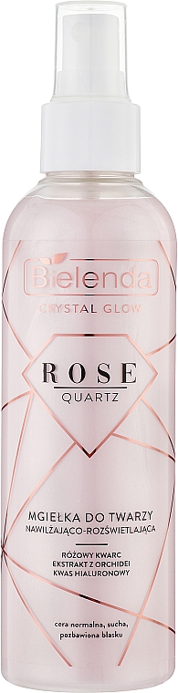 Feuchtigkeitsspendendes Gesichtsspray mit Rosenquarzkristallen - Bielenda Crystal Glow — Bild N1