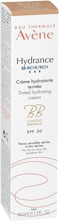 Feuchtigkeitsspendende BB Creme LSF 30 - Avene Hydrance BB-Rich Tinted Hydrating Cream SPF30 — Bild N3