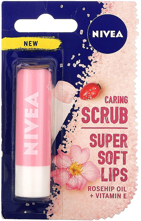 Lippenpeeling mit Hagebuttenöl und Vitamin E - Nivea Caring Scrub Super Soft Lips Rosehip Oil + Vitamin E — Bild N1