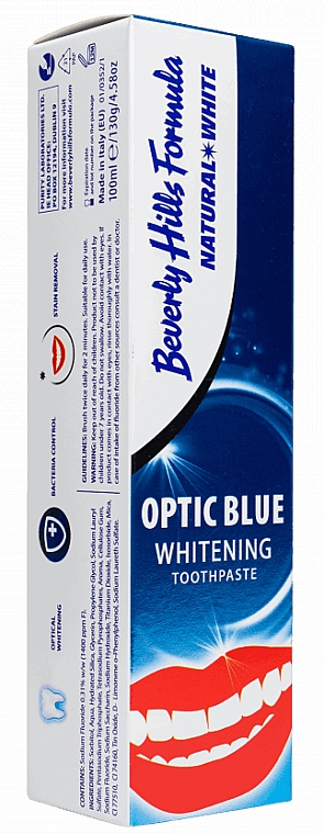 Aufhellende Zahnpasta - Beverly Hills Formula Natural White Optic Blue Whitening Toothpaste — Bild N1