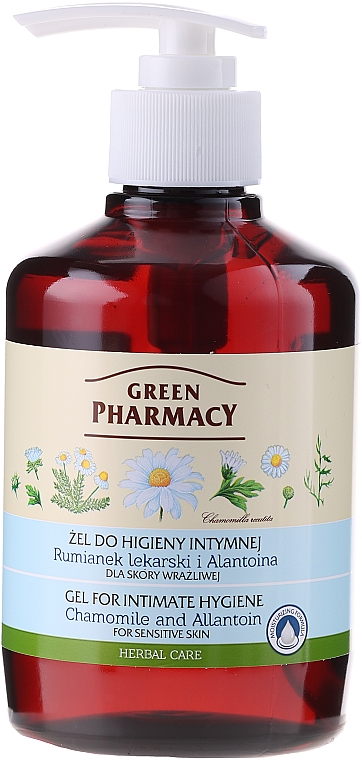 Gel für die Intimhygiene für empfindliche Haut mit Extrakt aus Kamille und Allantoin - Green Pharmacy