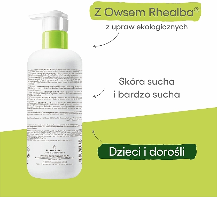 Pflegende Körper- und Gesichtscreme für trockene und sehr trockene Haut - A-Derma Xera-Mega Confort Nourishing Anti-Dryness Cream — Bild N3