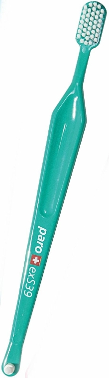 Zahnbürste mittel M39 türkis - Paro Swiss Toothbrush (mit Plastikhülle) — Bild N1