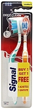 Zahnbürstenset, mittelhart, türkis+orange - Signal Deep Clean Medium Toothbrush Pack — Bild N1