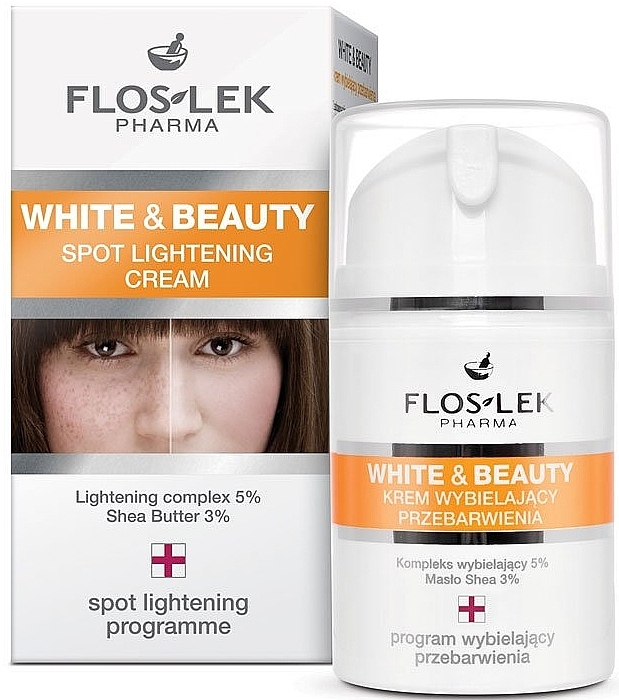 Aufhellende Gesichtscreme gegen Pigmentflecken - Floslek White & Beauty Spot Lightening Cream — Bild N1