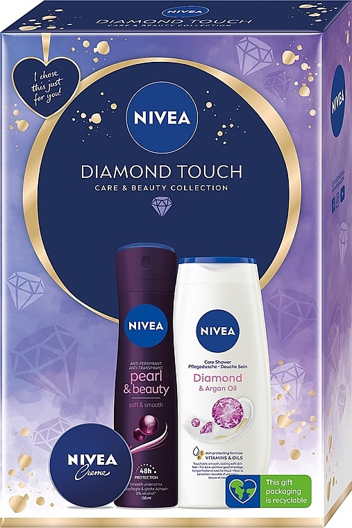 Körperpflegeset - Nivea Diamond Touch Set (Deospray 150ml + Duschgel 250ml + Körpercreme 30ml) — Bild N1