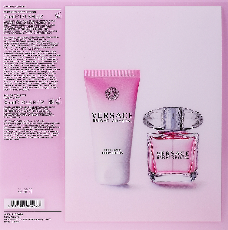 Versace Bright Crystal - Duftset (Eau de Toilette 30ml + Körperlotion 50ml) — Bild N3