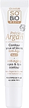 Düfte, Parfümerie und Kosmetik 5in1 Anti-Aging Augen- und Lippenkonturcreme mit Bio Arganöl und Hyaluronsäure - So'Bio Etic 5in1 Anti-Aging Eye & Lip Contour Cream