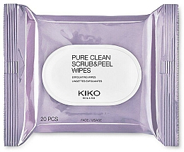 Düfte, Parfümerie und Kosmetik 2in1 Exfolierende und beruhigende Gesichtstücher mit Alpha-Hydroxysäuren und Panthenol - Kiko Milano Pure Clean Scrub & Peel Wipes