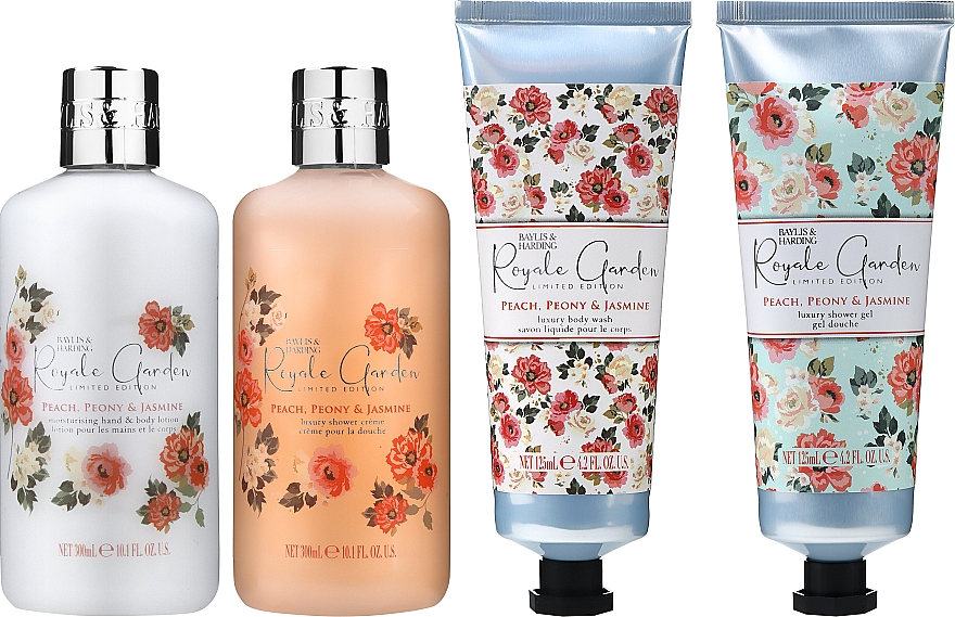 Körperpflegeset 5-tlg. - Baylis & Harding Royale Garden (Duschcreme 300ml + Hand- und Körperlotion 300ml + Waschgel für Körper 125 ml + Duschgel 125ml + Duschkorb)  — Bild N2